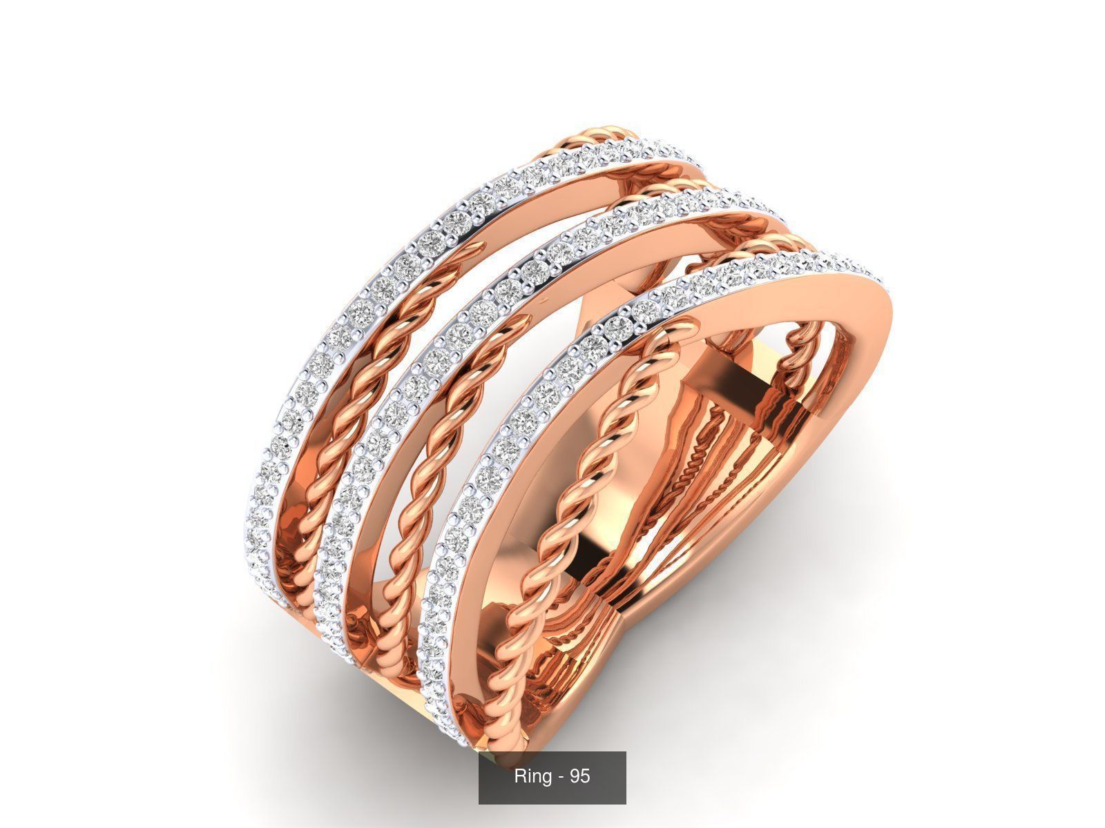 100 Bands rings  3D Model Collection_106