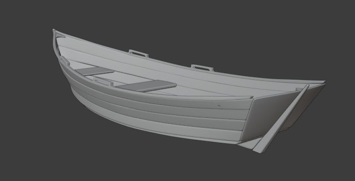 Wooden Boat 3D model_2