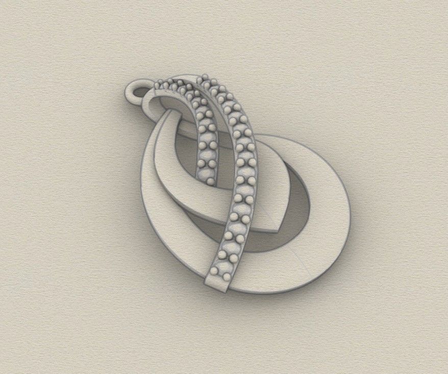 Model 340  Diamond Pendant 3D print model_8