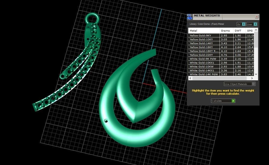 Model 340  Diamond Pendant 3D print model_11