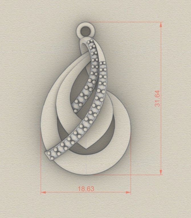 Model 340  Diamond Pendant 3D print model_5