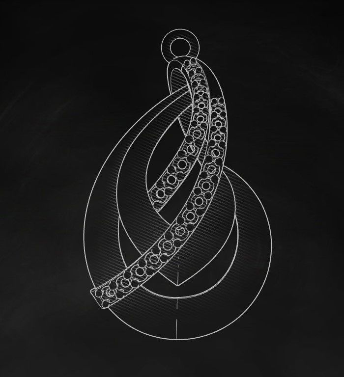 Model 340  Diamond Pendant 3D print model_9