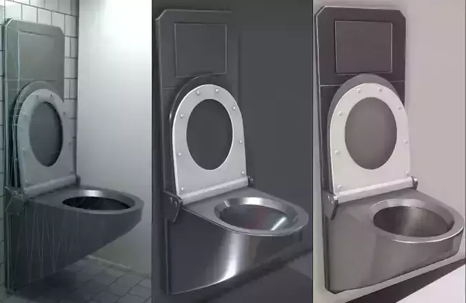 Stainless Steel WC All Versions 3D Model Collection