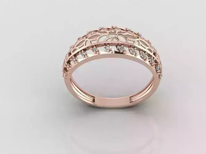 Women Ring Fancy Rings With Stone STL 3DM Render Printable