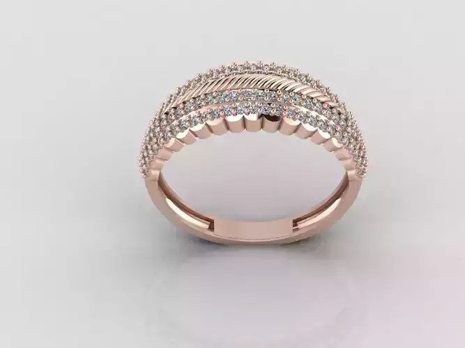 Women Ring Fancy Rings With Stone STL 3DM Render Printable