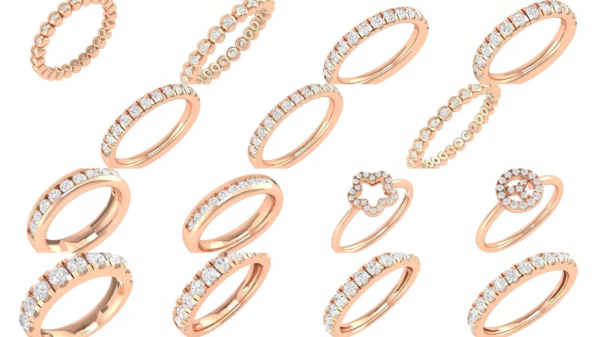 100 Bands rings  3D Model Collection_0