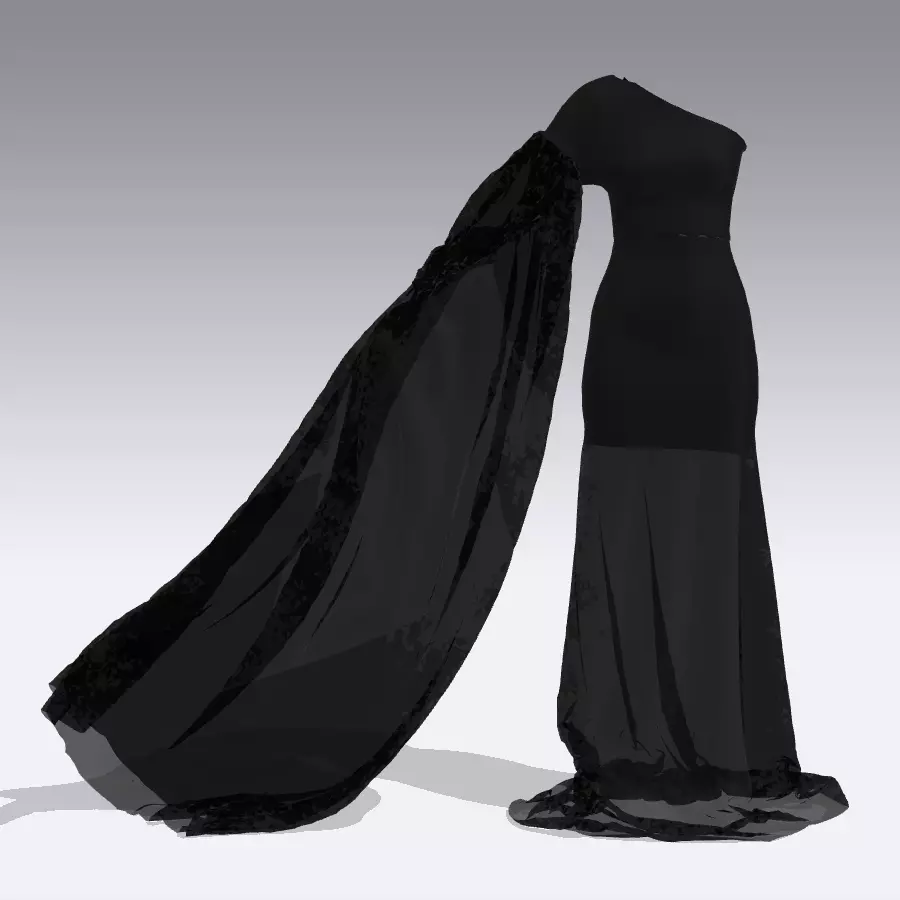 DRESS DRESS with cape 3D model