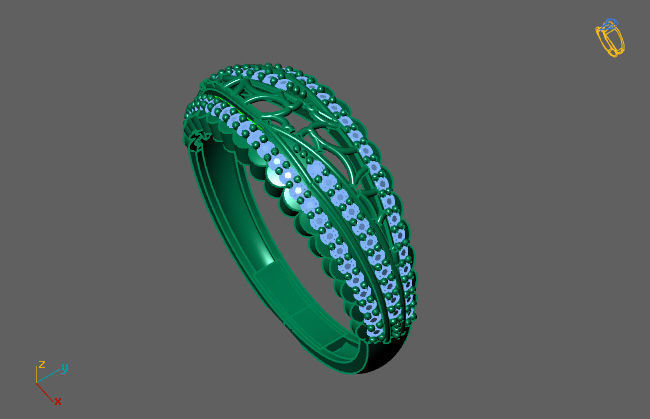 Women Ring Fancy Rings With Stone STL 3DM Render Printable 3D print model_3