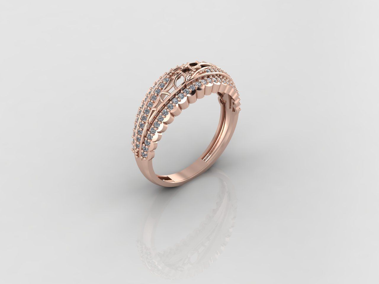 Women Ring Fancy Rings With Stone STL 3DM Render Printable 3D print model_1