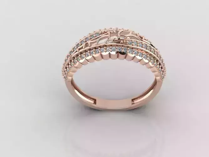 Women Ring Fancy Rings With Stone STL 3DM Render Printable