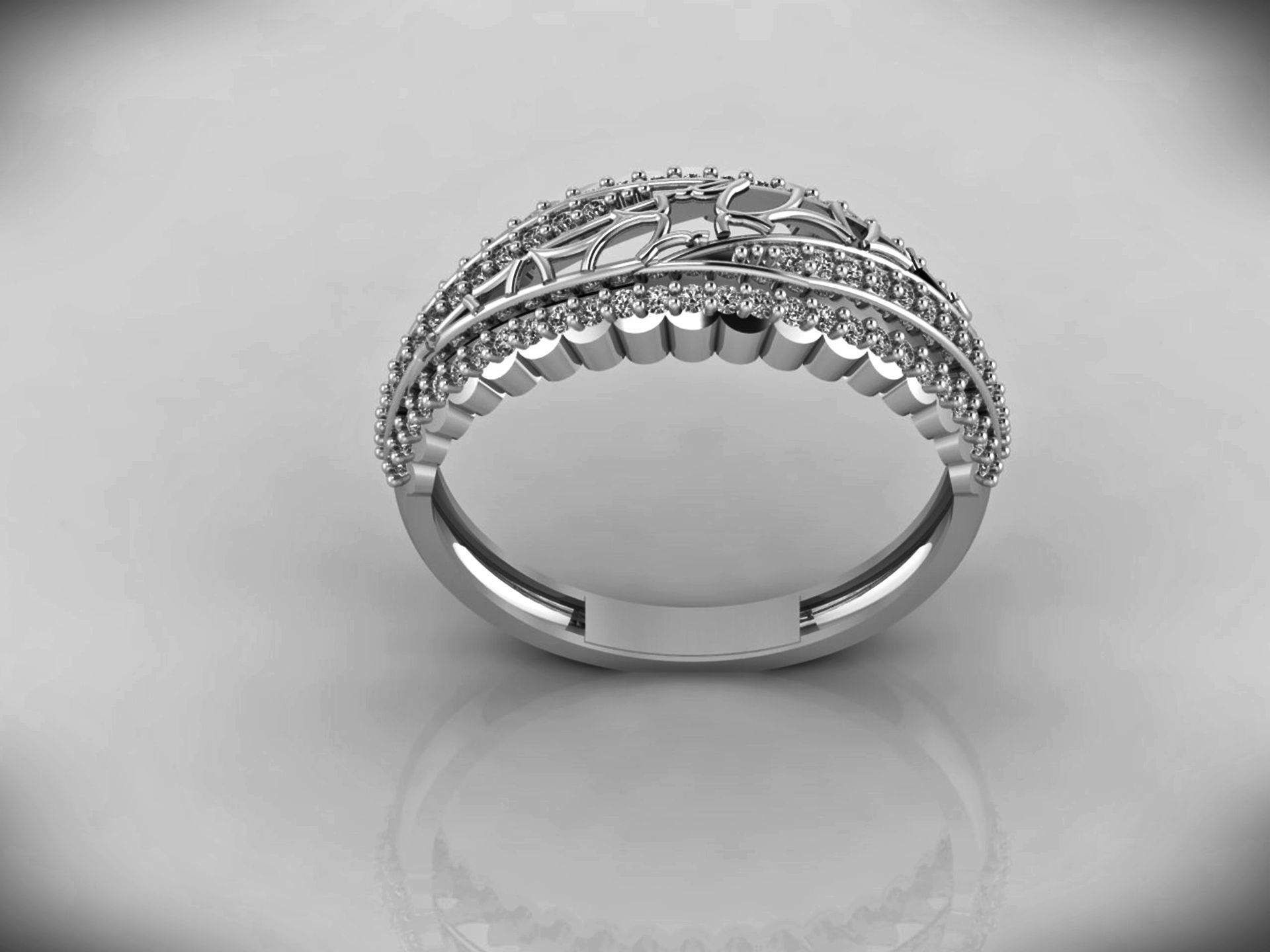 Women Ring Fancy Rings With Stone STL 3DM Render Printable 3D print model_5