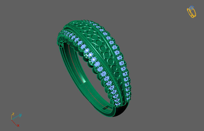 Women Ring Fancy Rings With Stone STL 3DM Render Printable 3D print model_3