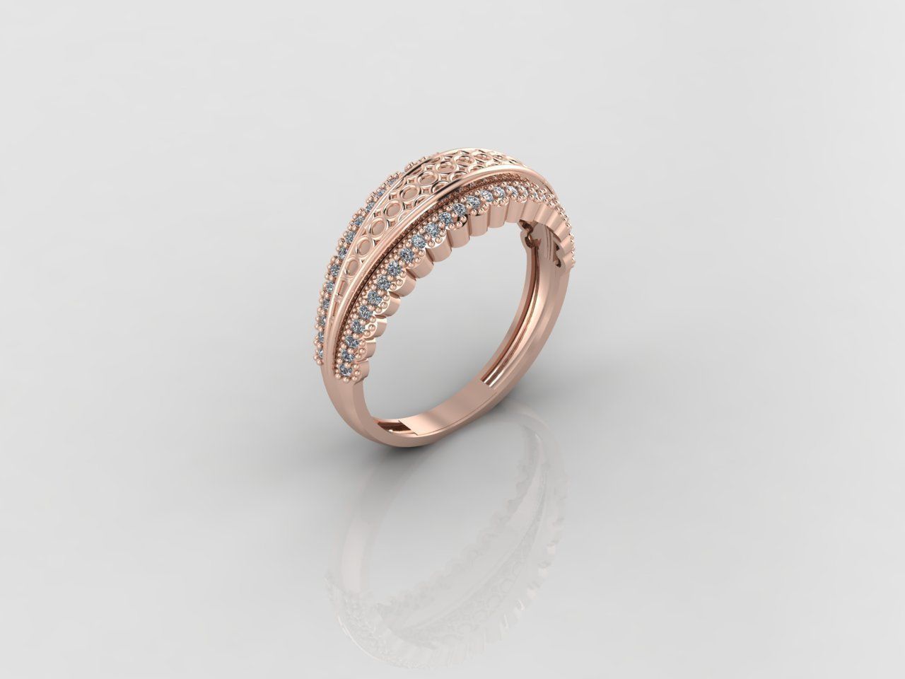 Women Ring Fancy Rings With Stone STL 3DM Render Printable 3D print model_1