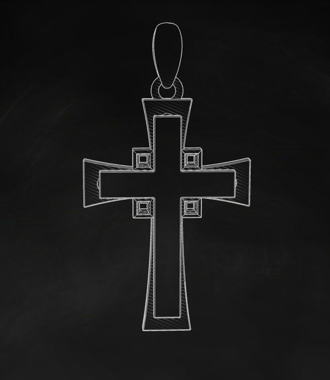 Model 341  Cross Pendant 3D print model_9