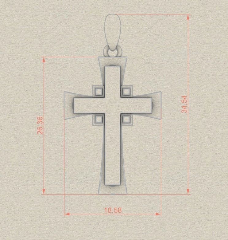 Model 341  Cross Pendant 3D print model_6