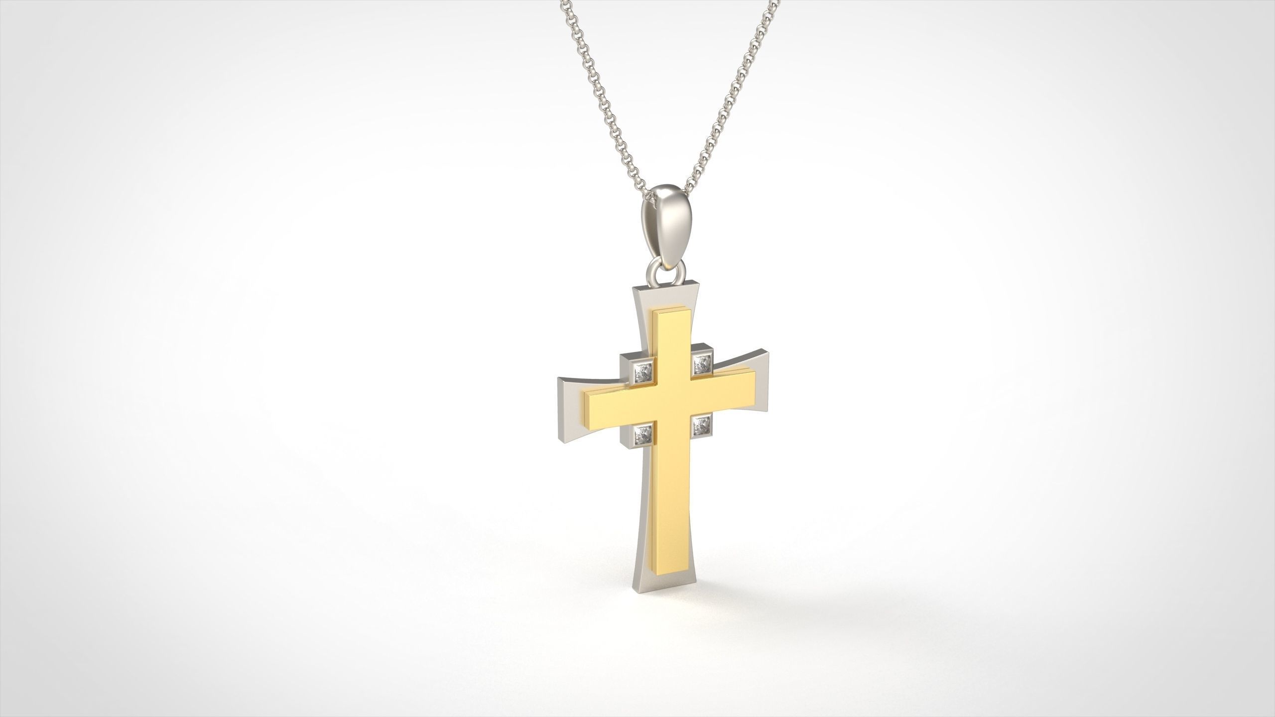 Model 341  Cross Pendant 3D print model_4