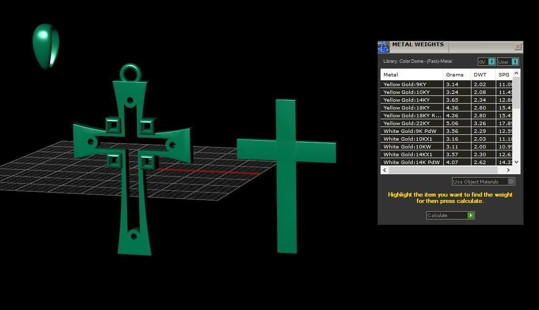 Model 341  Cross Pendant 3D print model_11