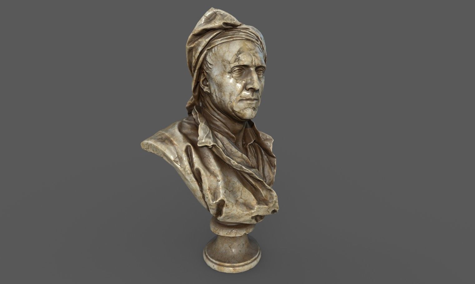 Bust of Nicolas Coustou  Low-poly 3D model_14