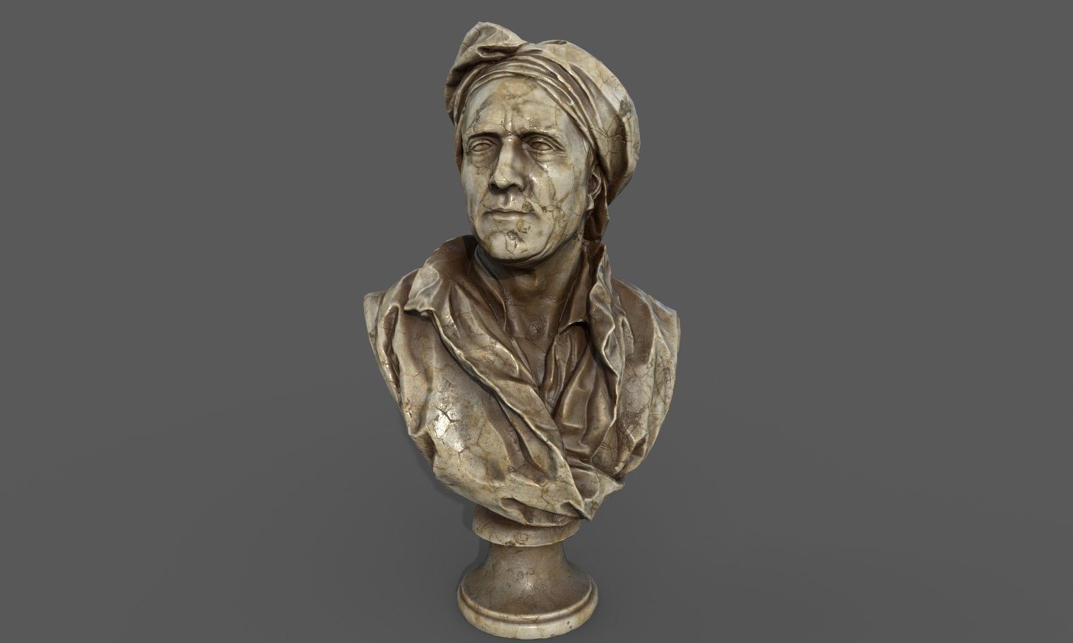 Bust of Nicolas Coustou  Low-poly 3D model_12