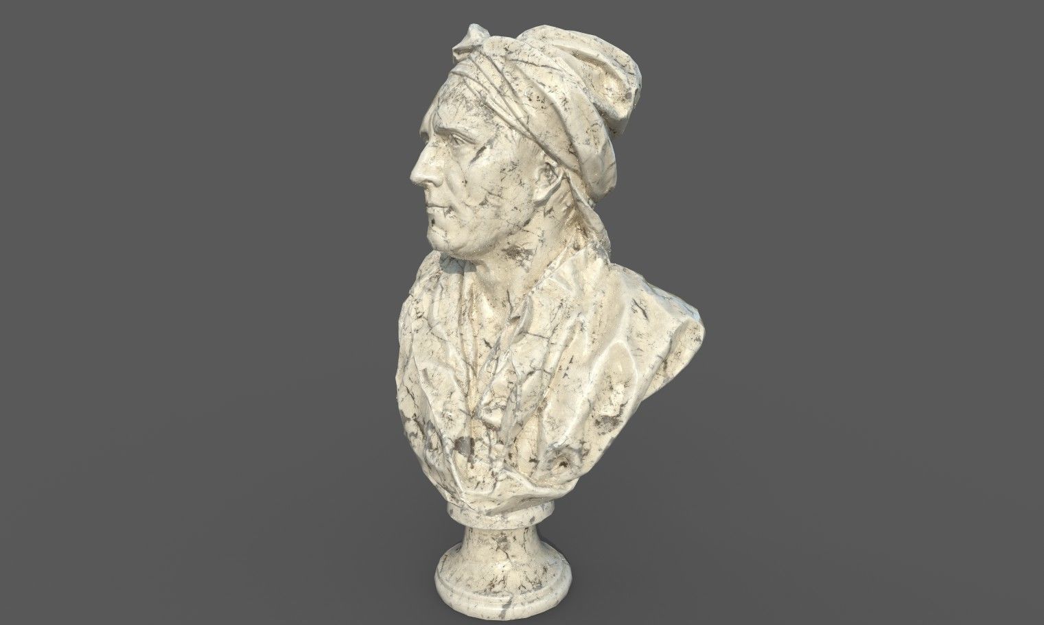 Bust of Nicolas Coustou  Low-poly 3D model_15