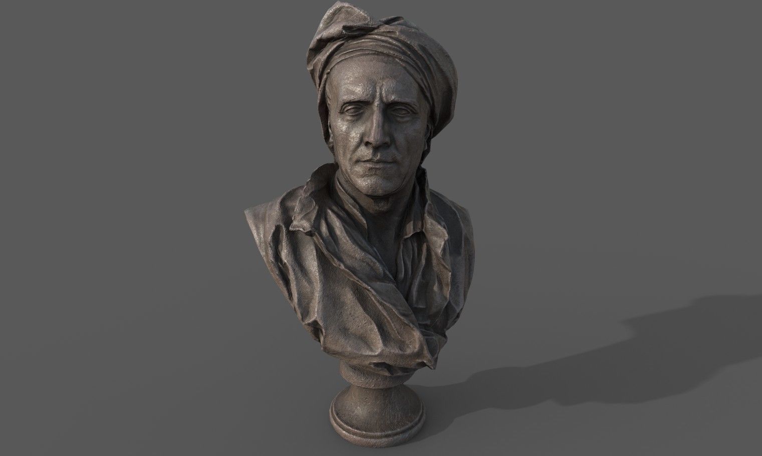Bust of Nicolas Coustou  Low-poly 3D model_2