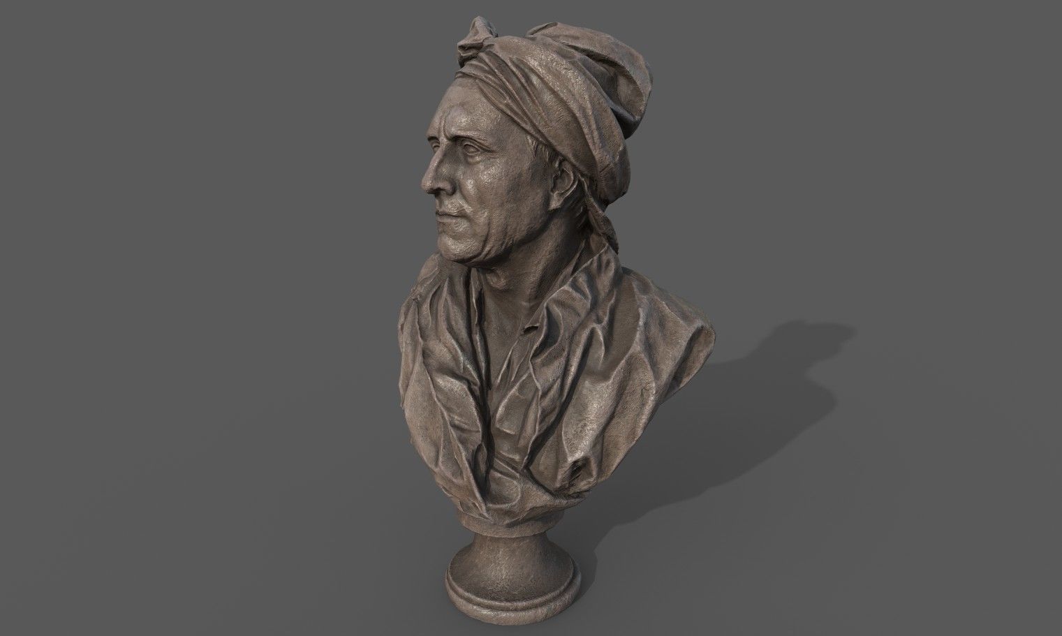 Bust of Nicolas Coustou  Low-poly 3D model_5