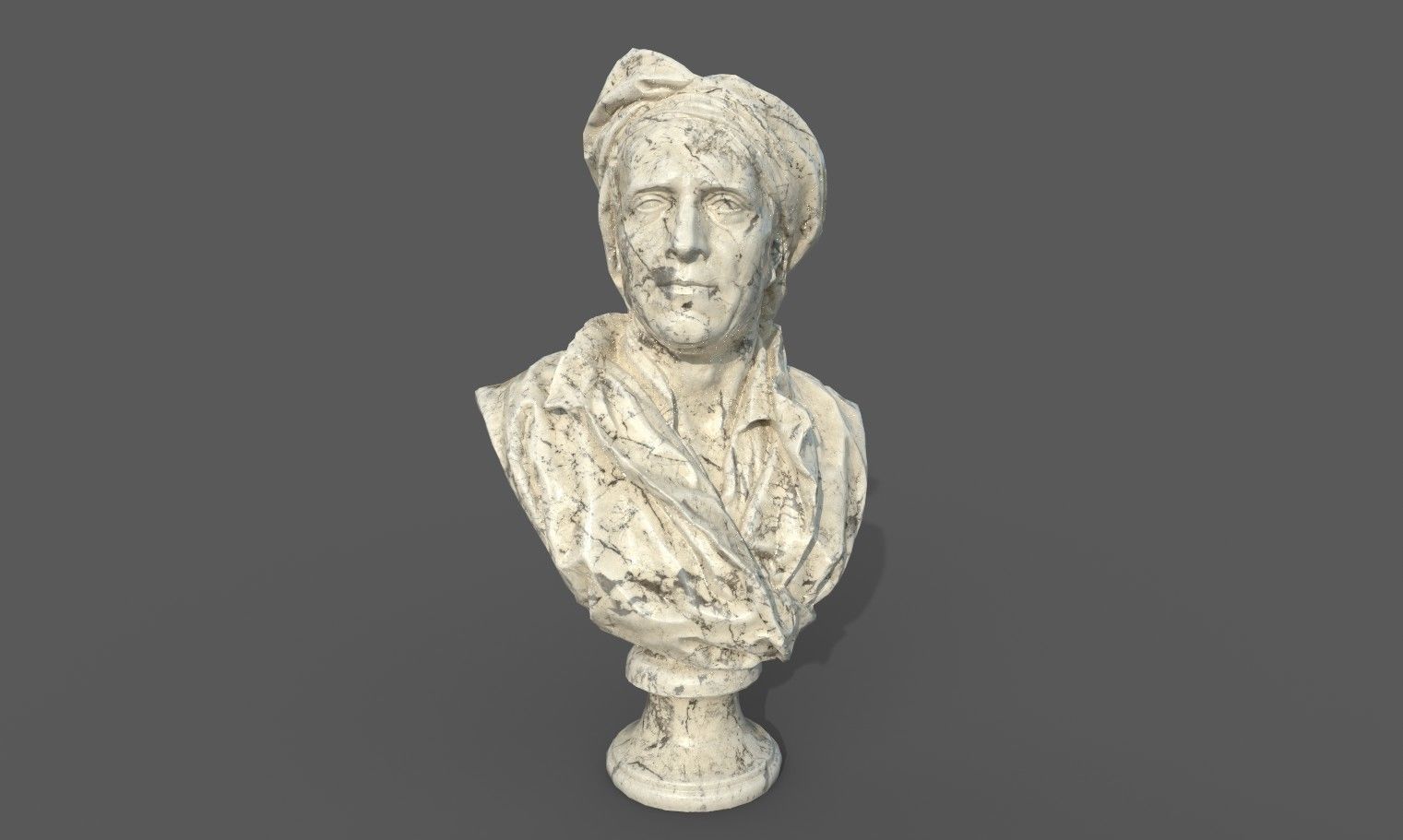 Bust of Nicolas Coustou  Low-poly 3D model_19