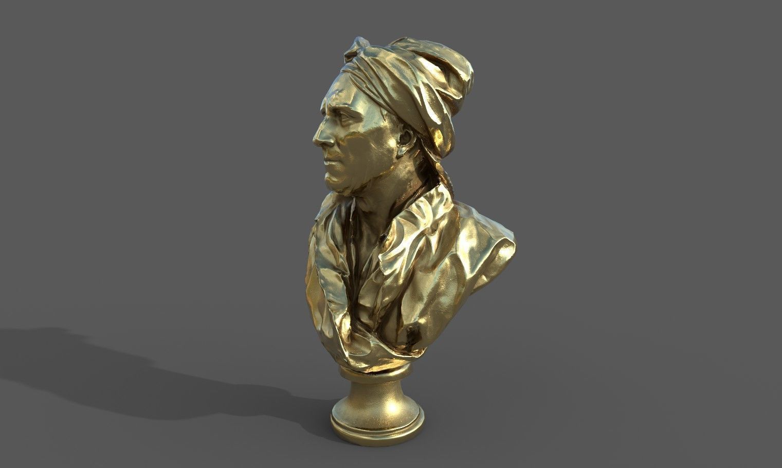 Bust of Nicolas Coustou  Low-poly 3D model_26