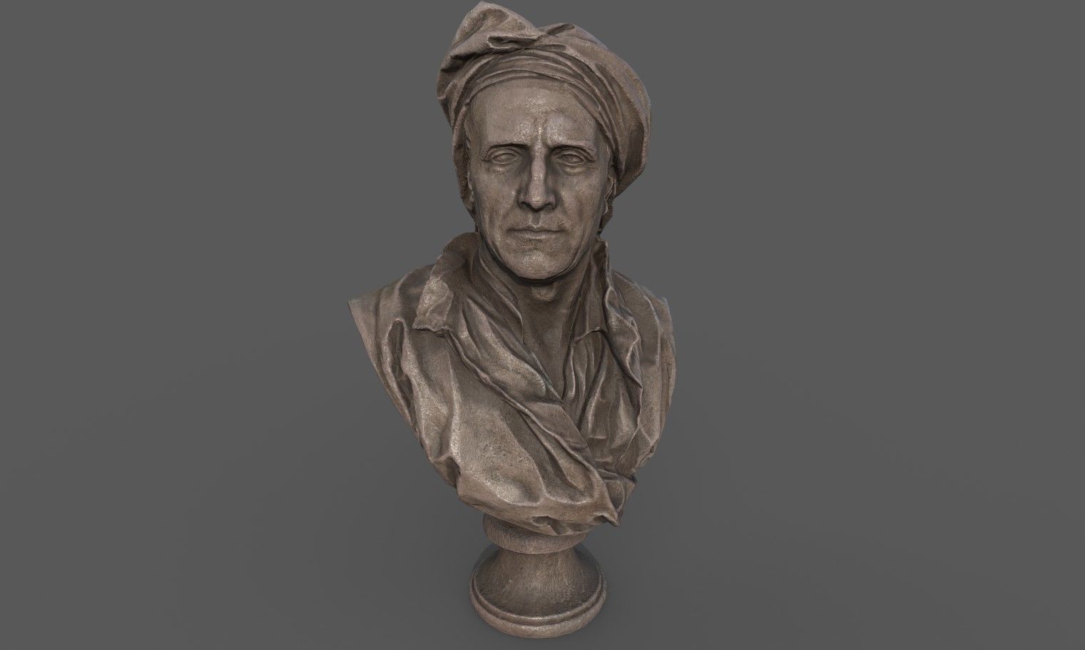 Bust of Nicolas Coustou  Low-poly 3D model_3