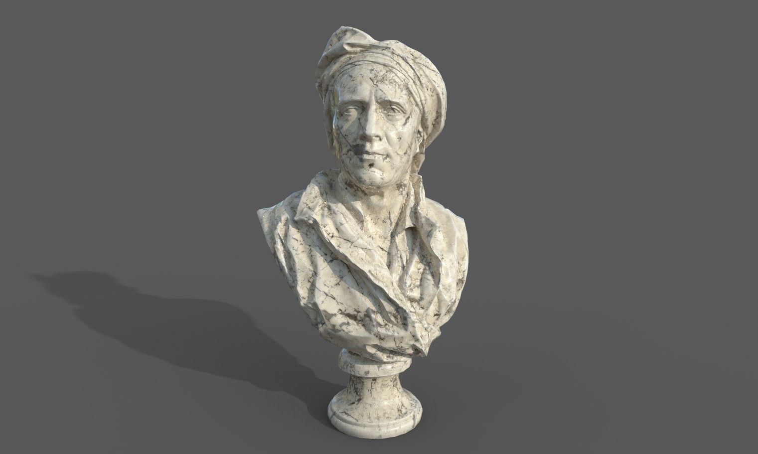 Bust of Nicolas Coustou  Low-poly 3D model_20