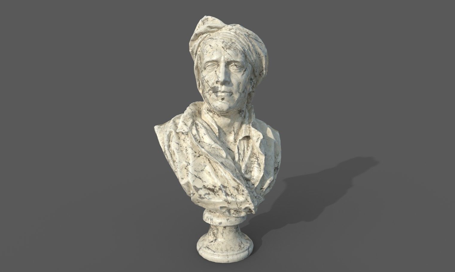 Bust of Nicolas Coustou  Low-poly 3D model_18