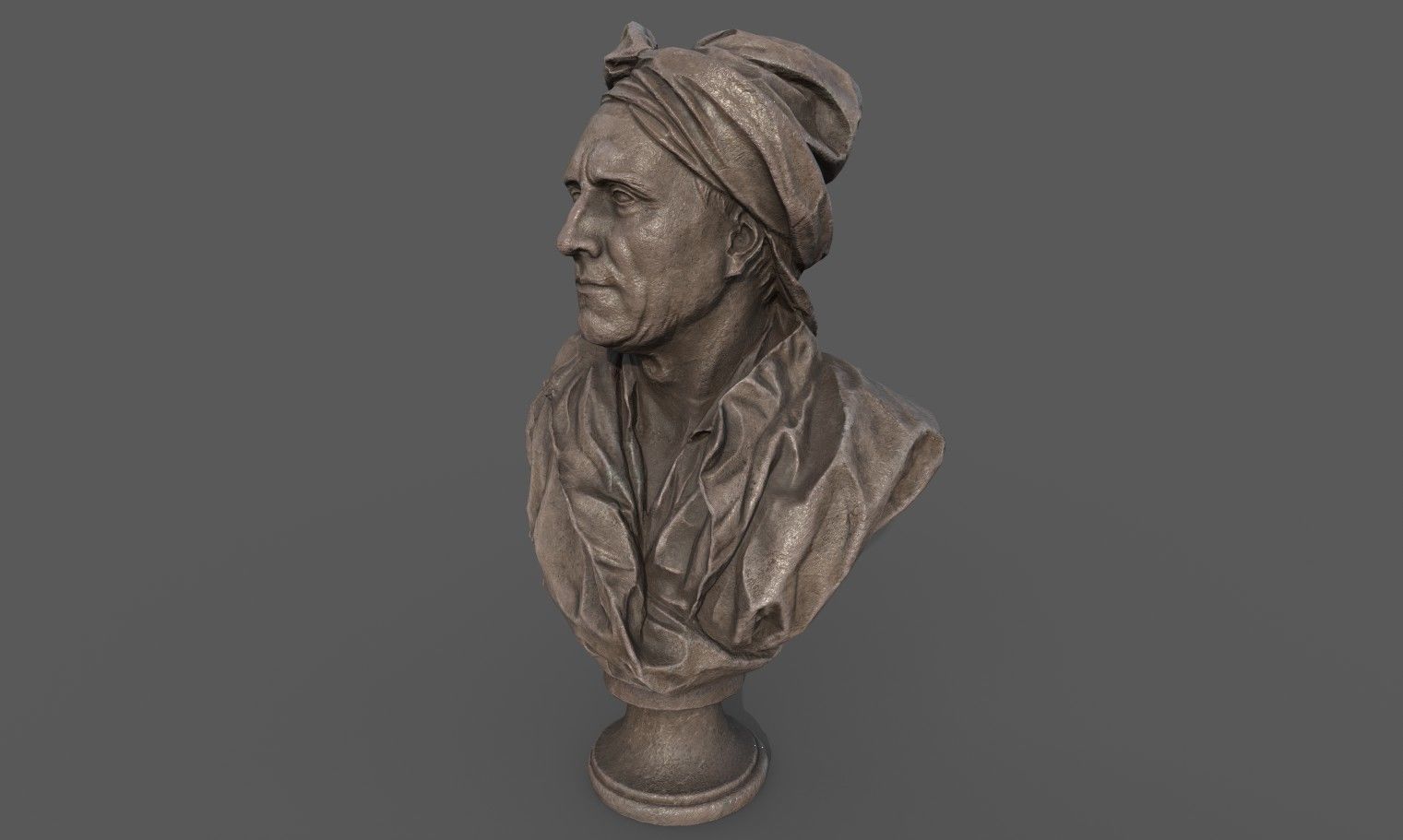 Bust of Nicolas Coustou  Low-poly 3D model_4