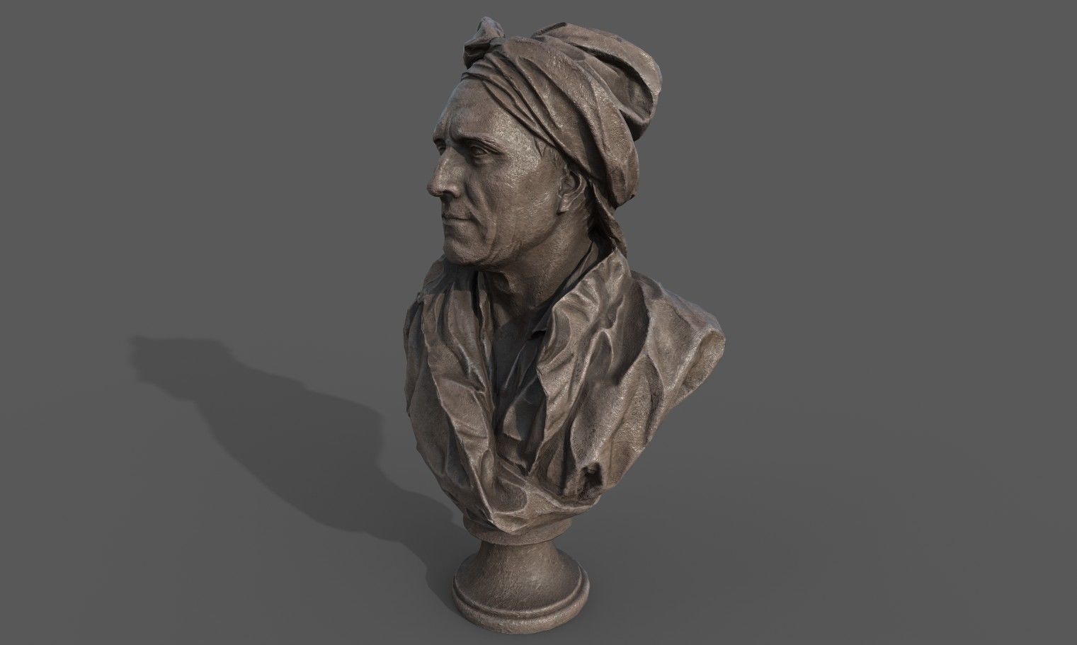 Bust of Nicolas Coustou  Low-poly 3D model_6