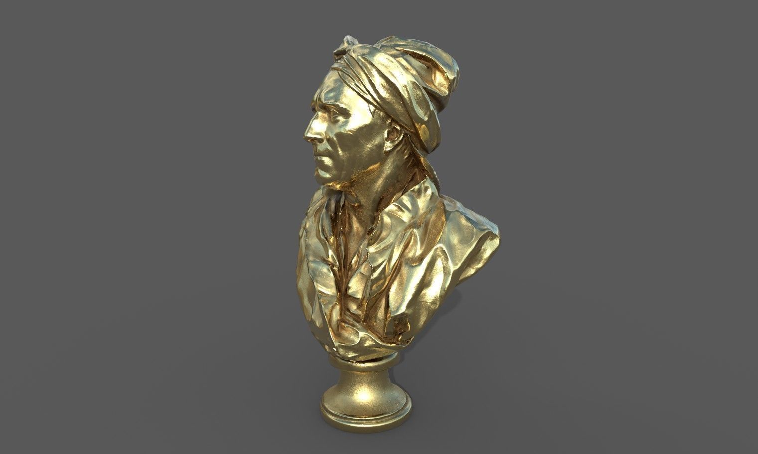 Bust of Nicolas Coustou  Low-poly 3D model_27