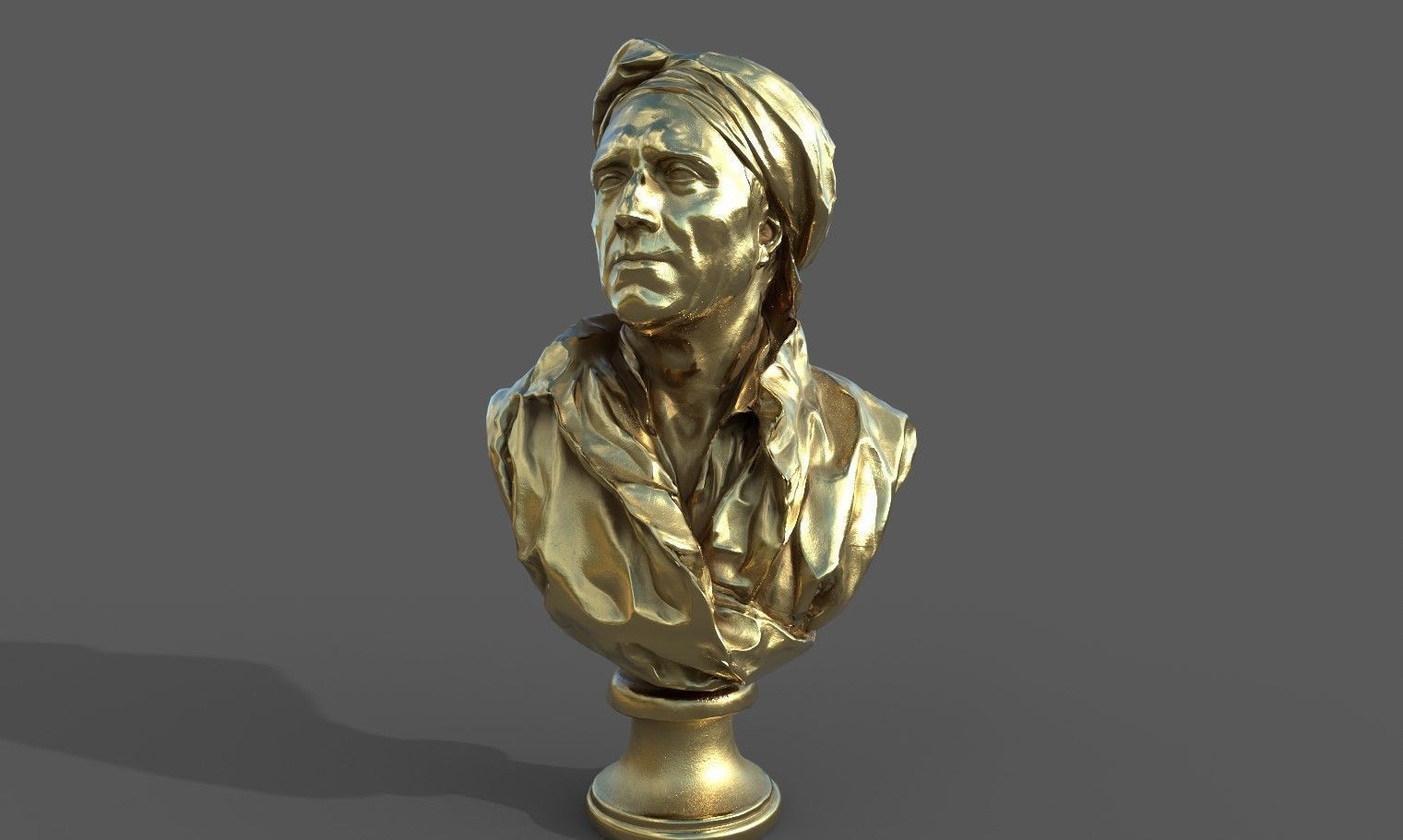 Bust of Nicolas Coustou  Low-poly 3D model_22