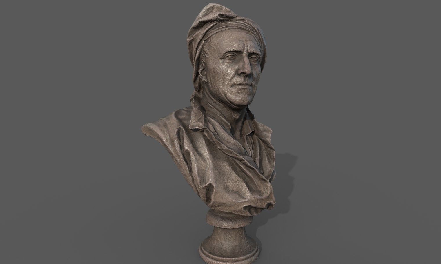Bust of Nicolas Coustou  Low-poly 3D model_7