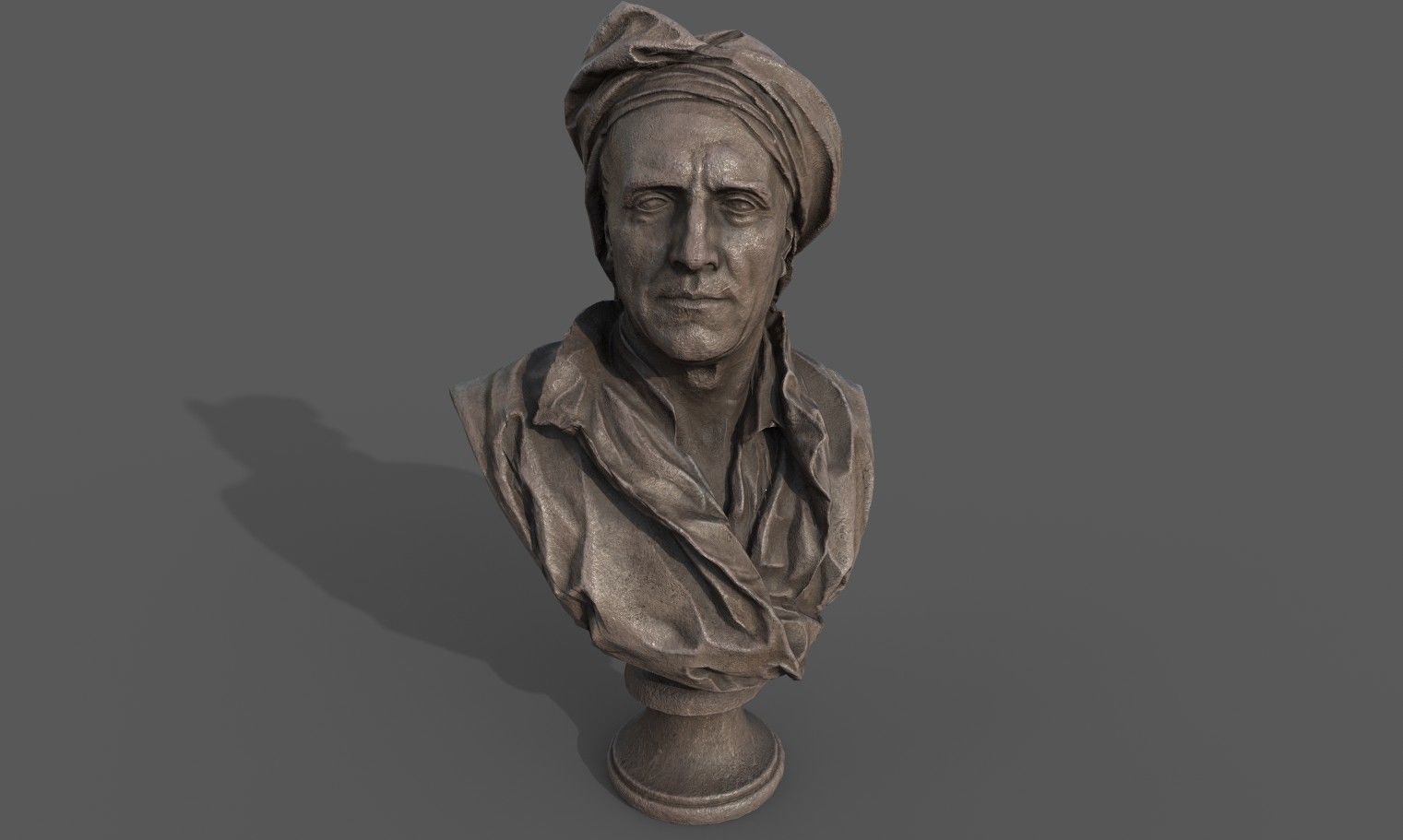 Bust of Nicolas Coustou  Low-poly 3D model_1