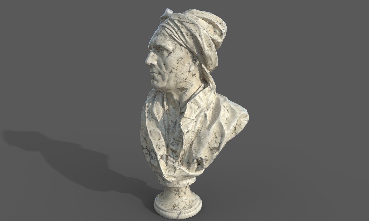 Bust of Nicolas Coustou  Low-poly 3D model_17
