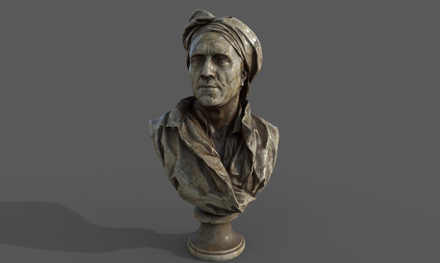 Bust of Nicolas Coustou  Low-poly 3D model_11