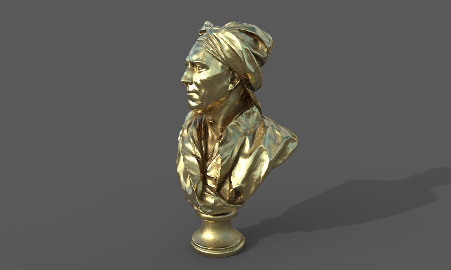 Bust of Nicolas Coustou  Low-poly 3D model_25