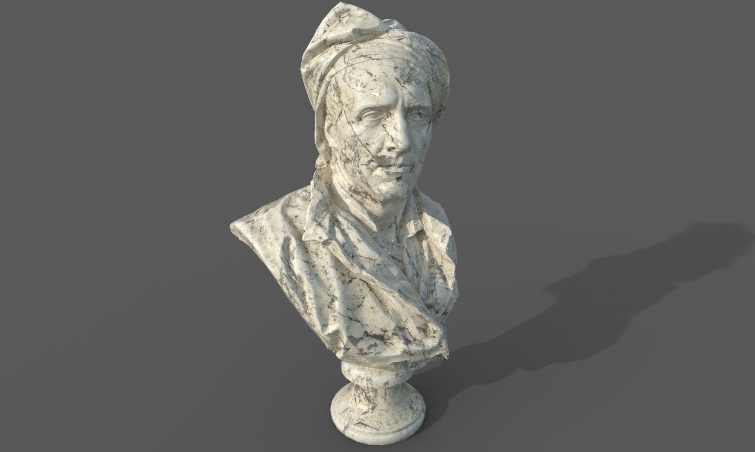 Bust of Nicolas Coustou  Low-poly 3D model_21
