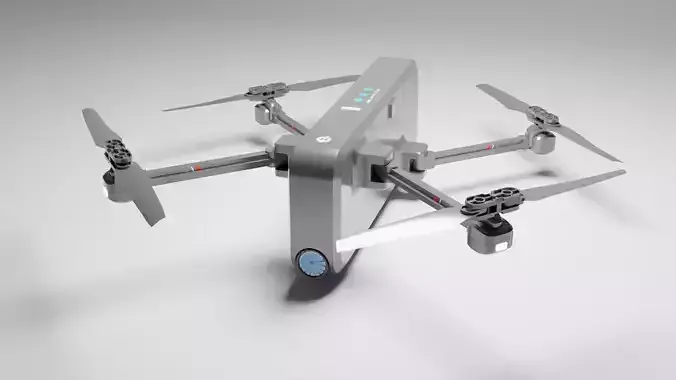 Drone silver with four propellers