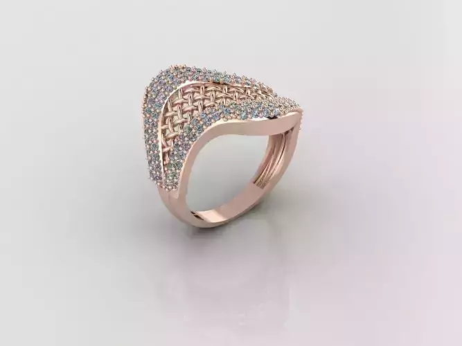 Women Ring Fancy Rings With Stone STL 3DM Render Printable