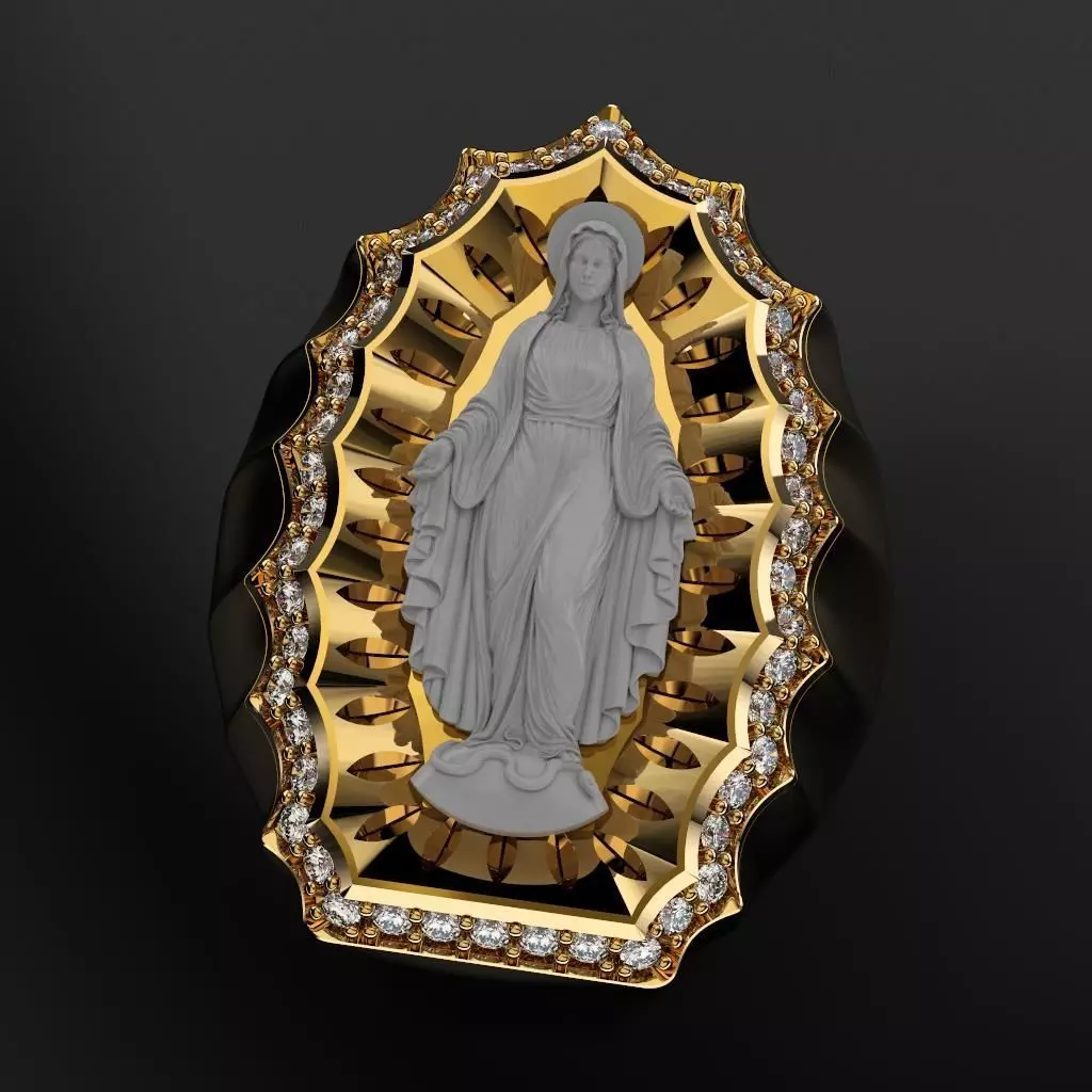Virgin Mary Ring 3D print model