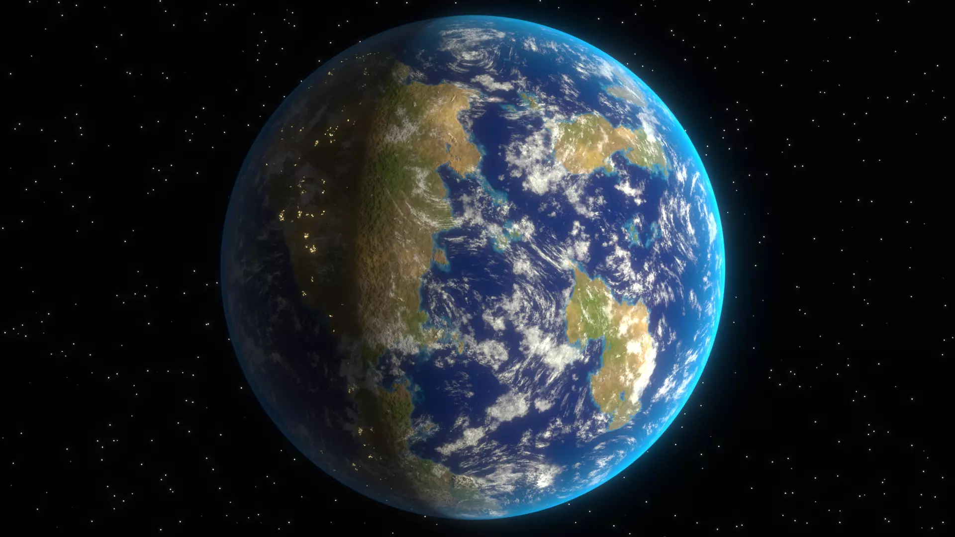 Completely Procedural Earth-Blender 3D model
