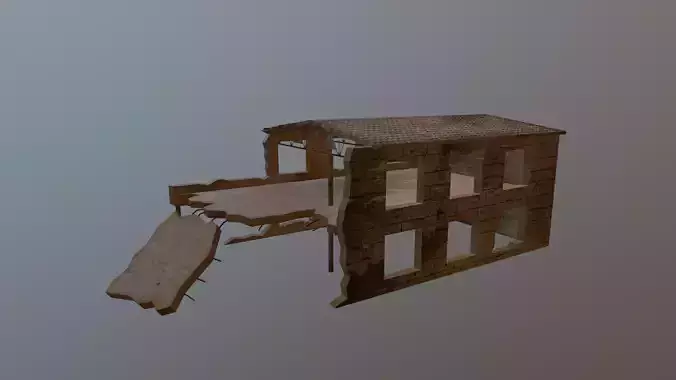 Damaged-Destroyed Factory Building