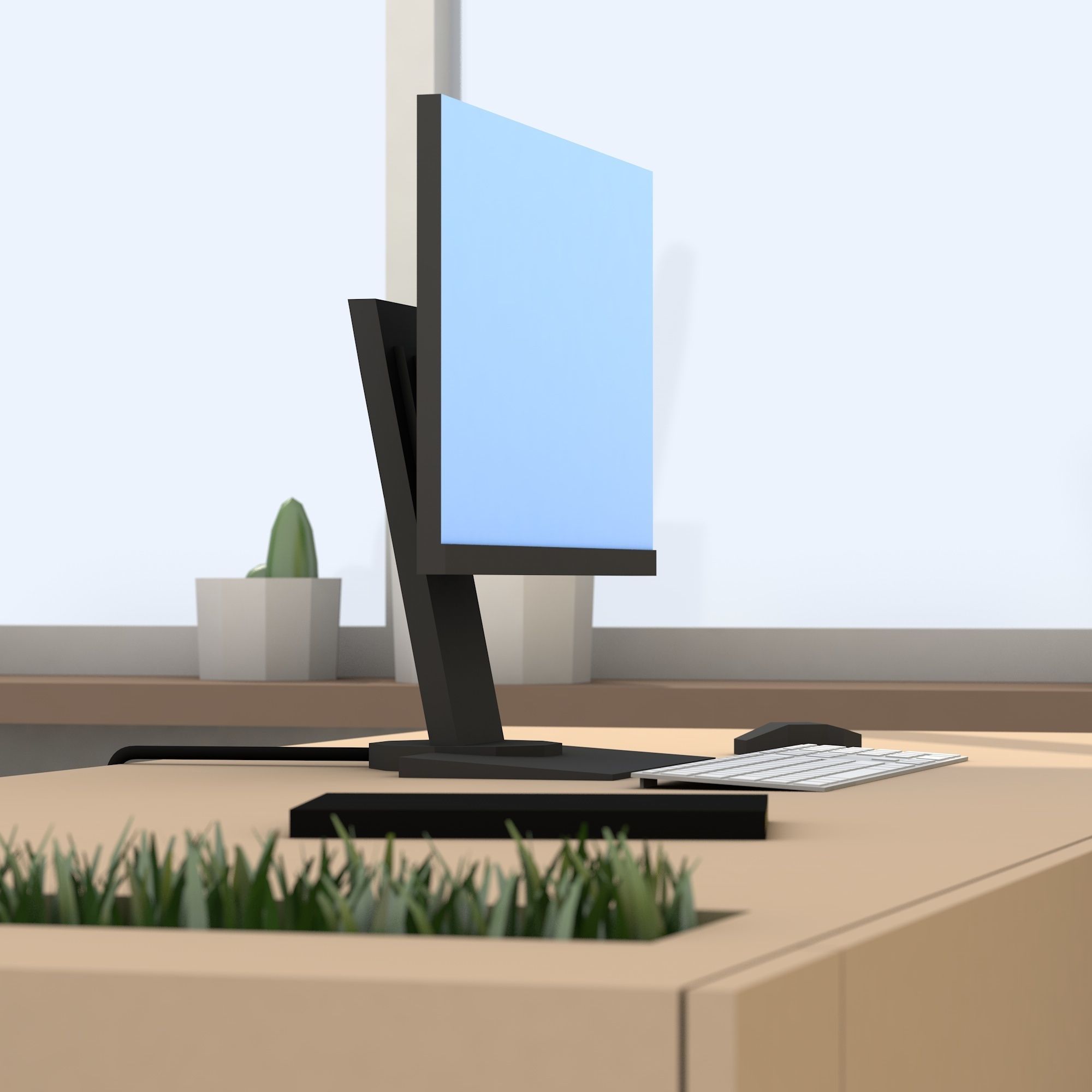 Modern office interior low-poly 3D model Low-poly 3D model_5