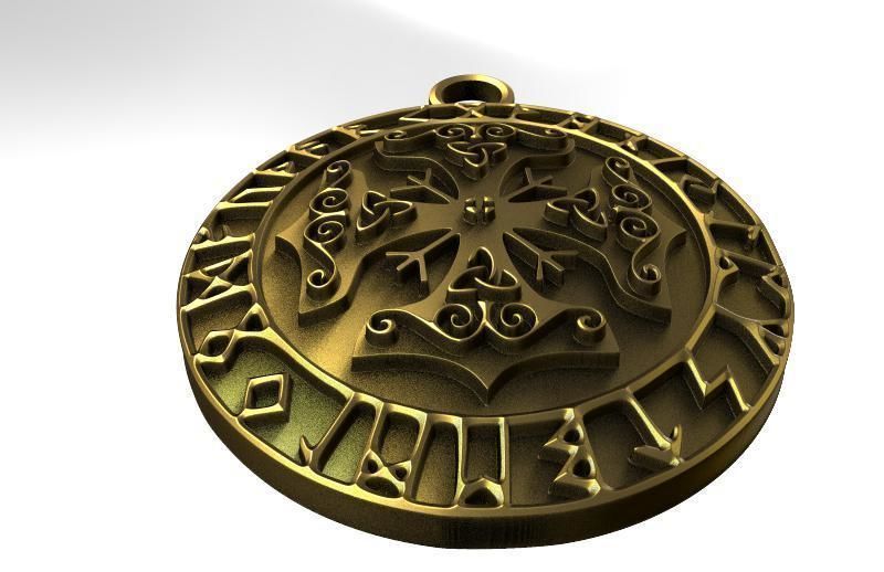 Viking pendant 3D print model_4