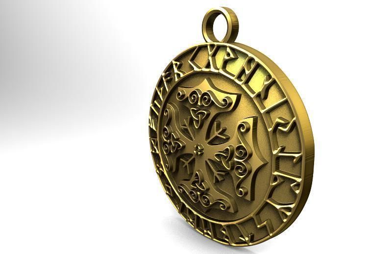 Viking pendant 3D print model_3