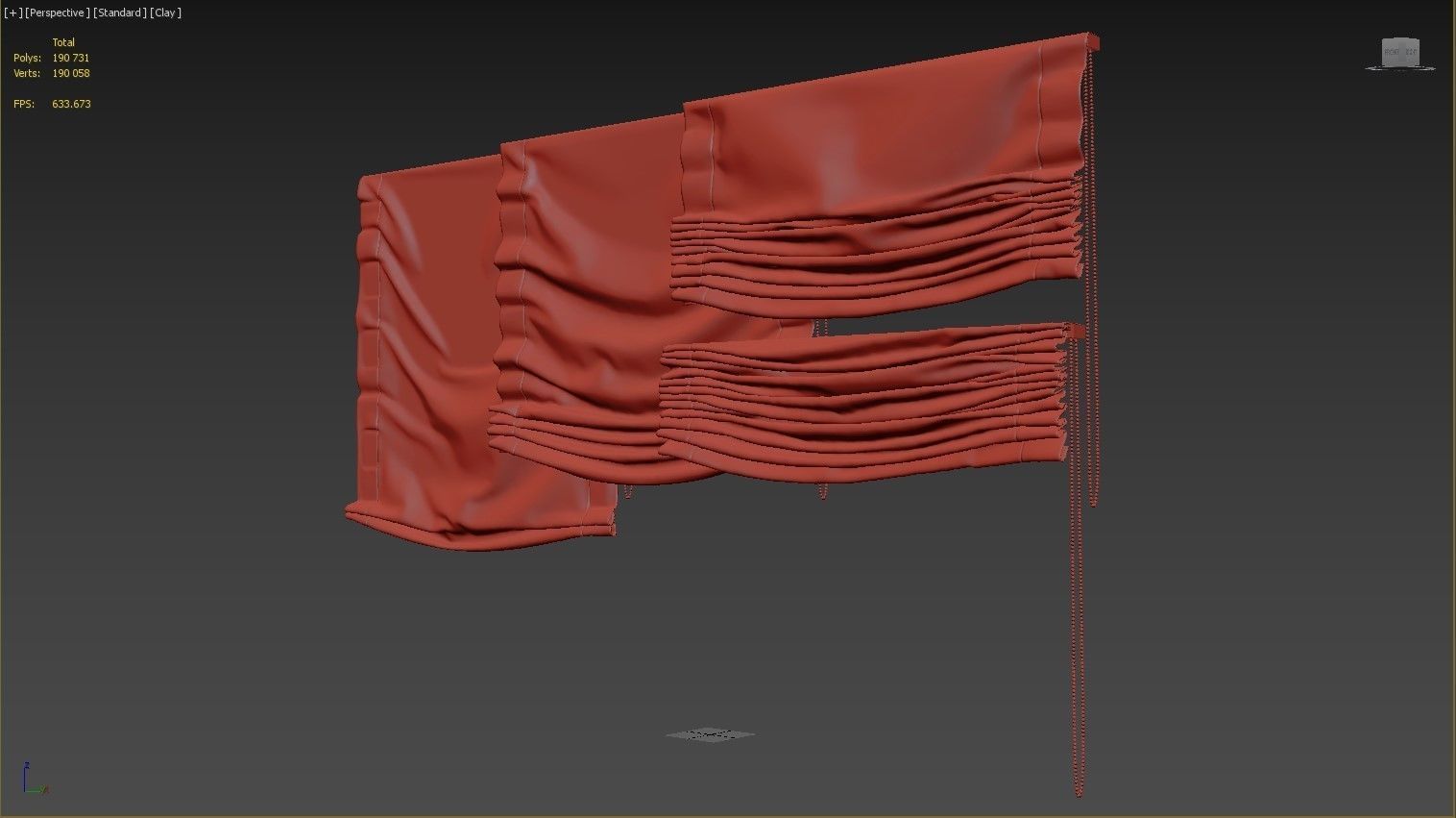 Set of Roman blinds 2 3D model_6